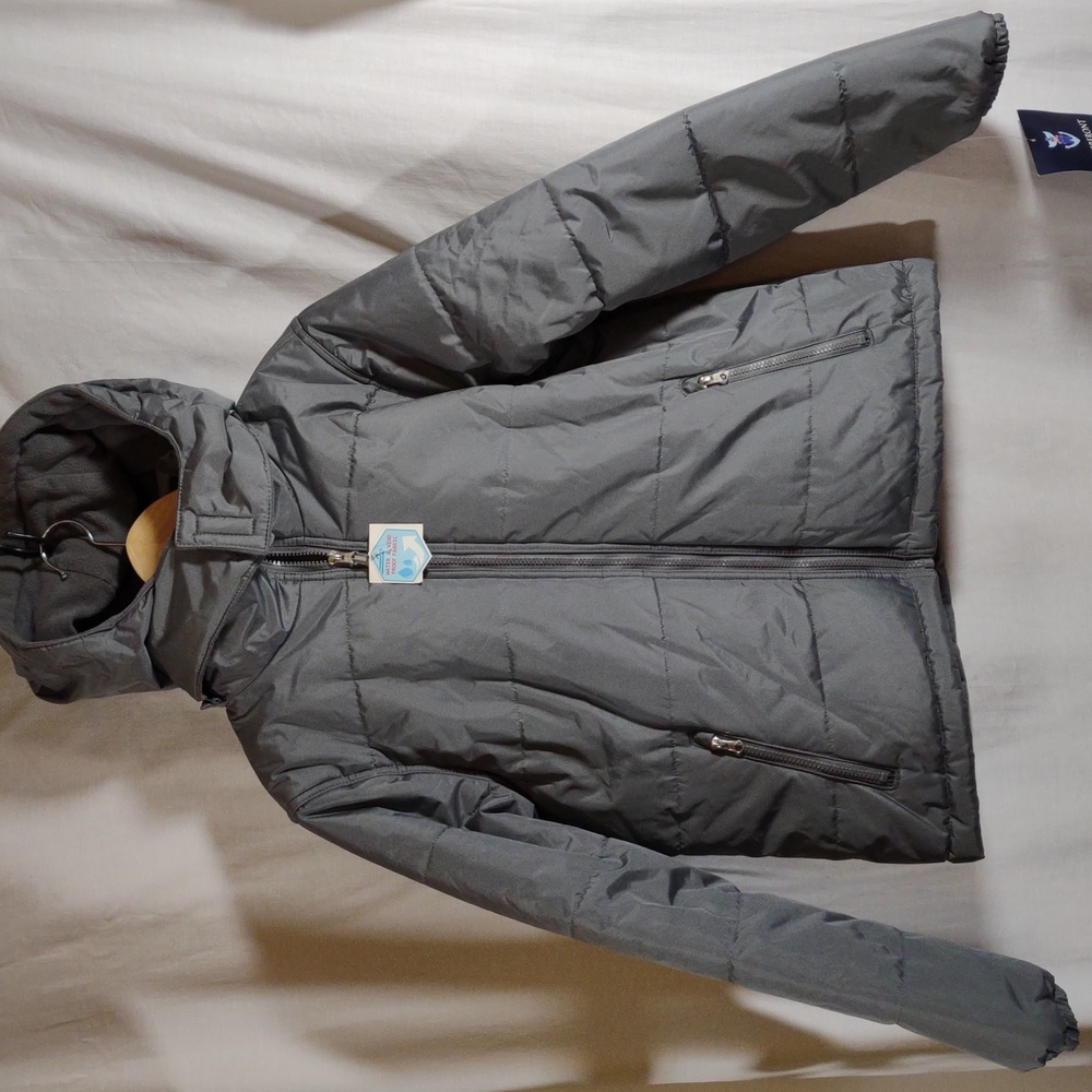 NWT Kid's Waterfront Gray Hooded Puffer Jacket - Size L